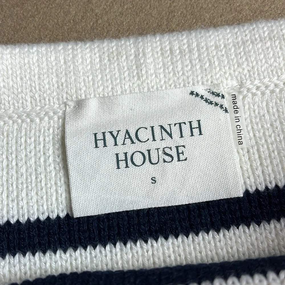 HYACINTH HOUSE TUCKERNUCK Navy & Cream Stripe Anna Knit Mini Skirt - Small